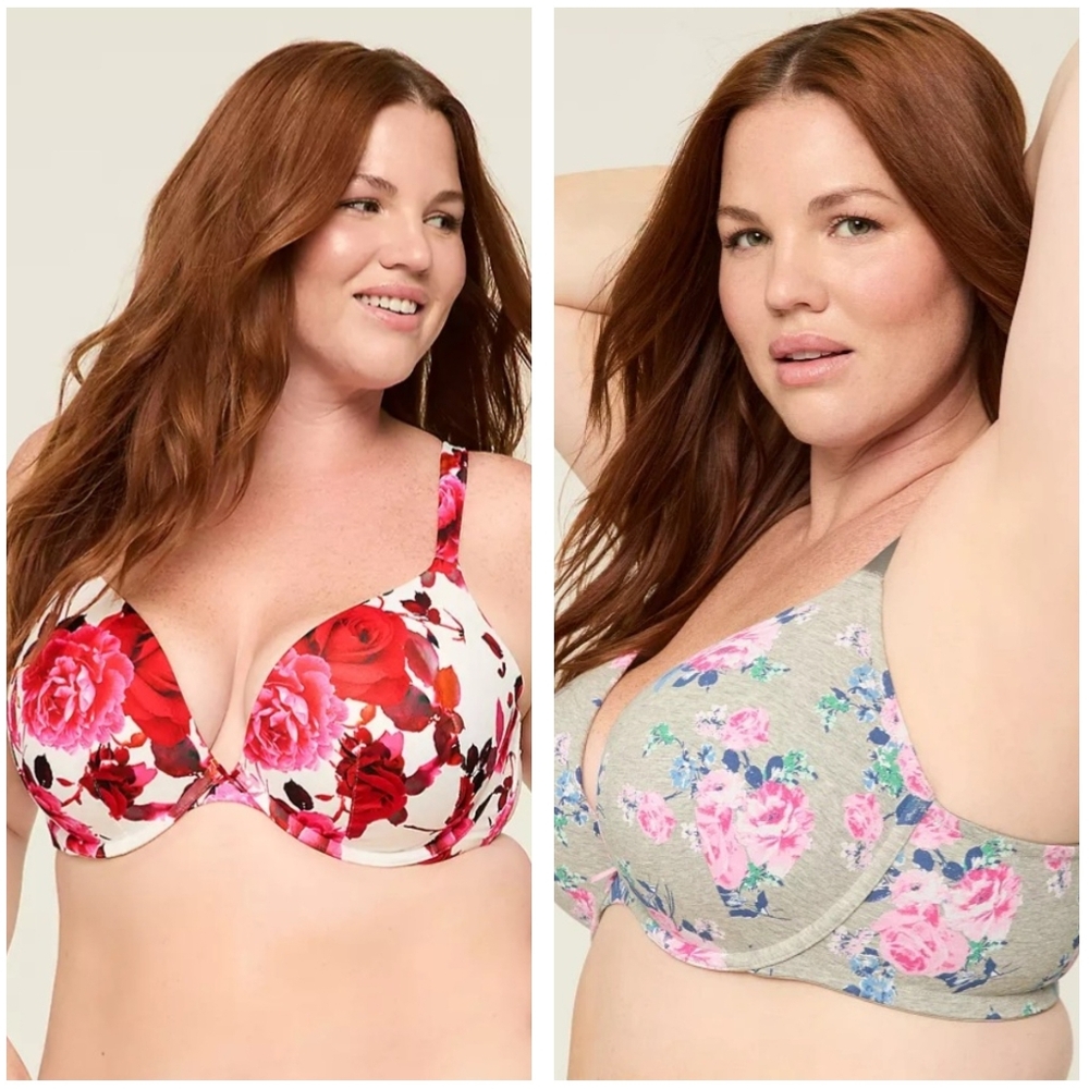 2 Lane Bryant Cacique Boost Plunge bras 44C
